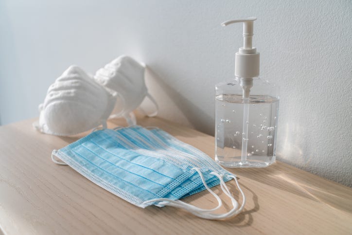 Masks and hand sanitizer