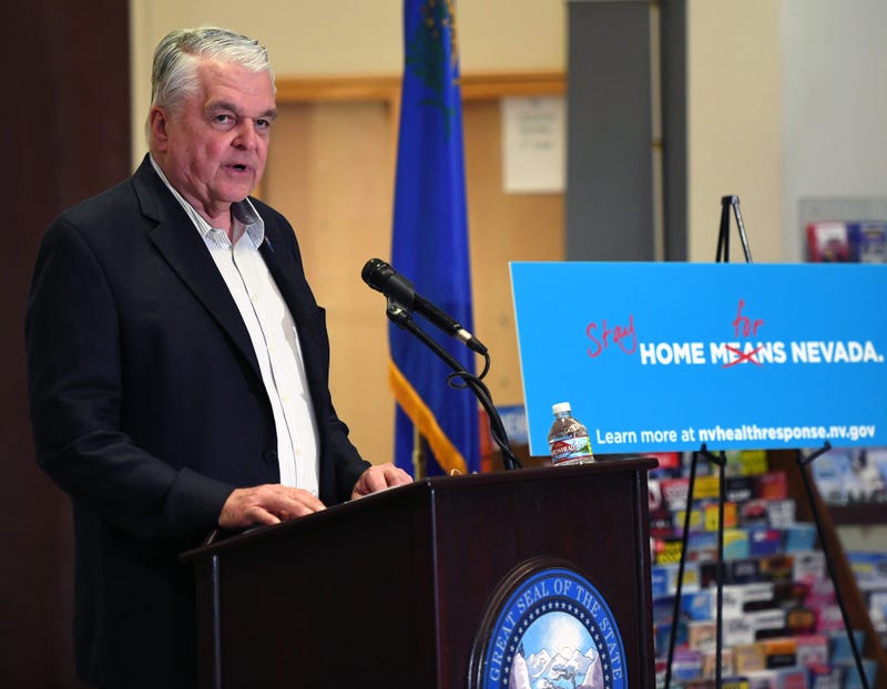 Nevada Gov. Steve Sisolak speaks during a news conference on the state's response to the coronavirus outbreak at the Grant Sawyer State Office Building on March 17, 2020 in Las Vegas, Nevada