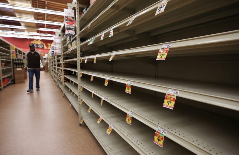Empty store shelves