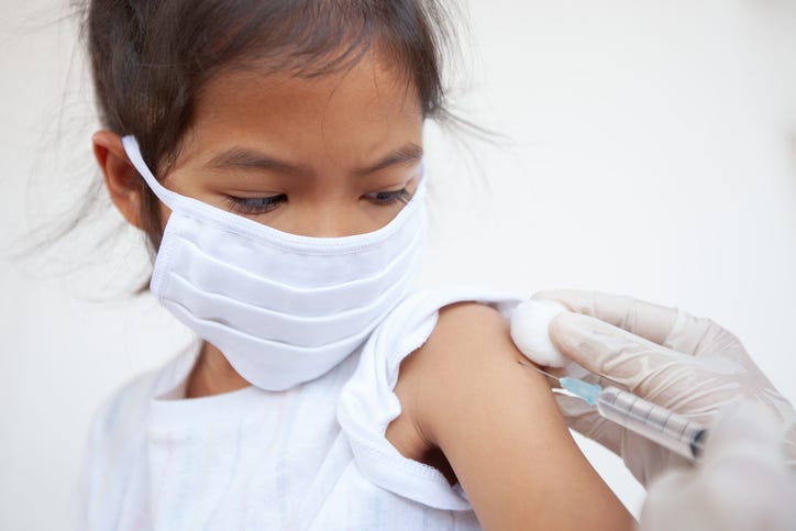 Child getting vaccine