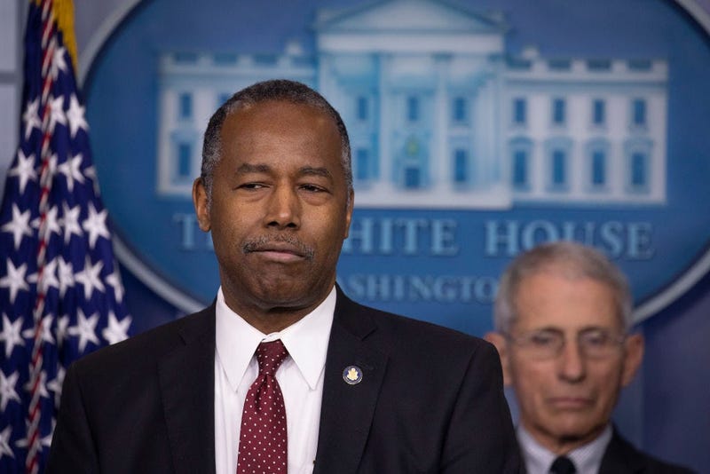 U.S. Housing and Urban Development Secretary Ben Carson speaks during a briefing in the James Brady Press Briefing Room at the White House on March 21, 2020