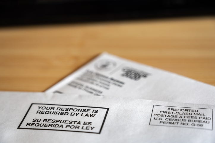 Census form sent by mail 