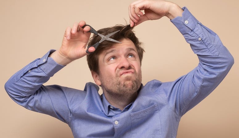Man cutting hair