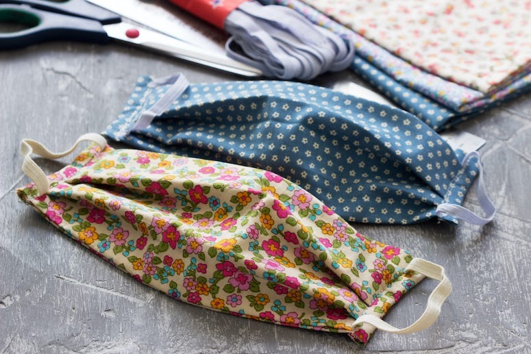 Masks, Sewing, Cloth, Gray Background