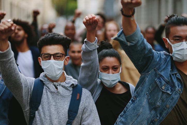 Group of demonstrators protesting in the city (File Photo)
