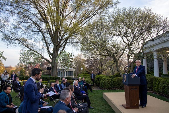 President Trump Holds Daily Coronavirus Task Force Briefing In Rose Garden