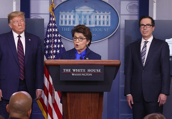 Jovita Carranza, Steve Mnuchin, Donald Trump