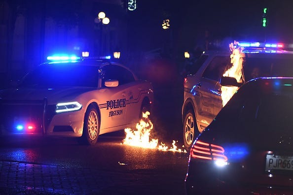 Protesters Demonstrate In Ferguson, Missouri Against Death Of George Floyd By Police Officer In Minneapolis