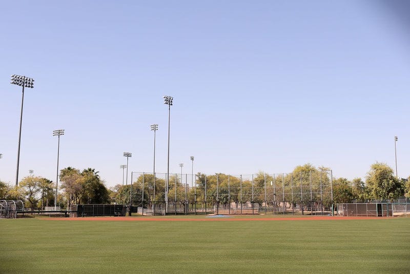 GLENDALE, ARIZONA - APRIL 07: General view of a practice field at the Los Angeles Dodgers and Chicago White Sox spring training facility, Camelback Ranch on April 07, 2020 in Glendale, Arizona. According to reports, Major League Baseball is considering a
