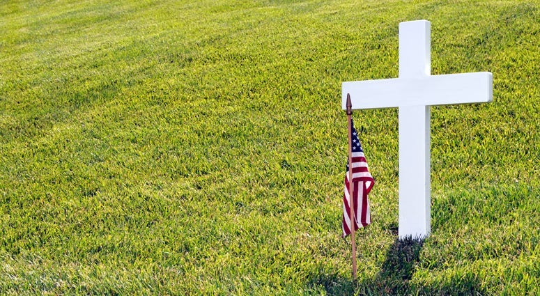 American flag at cemetery
