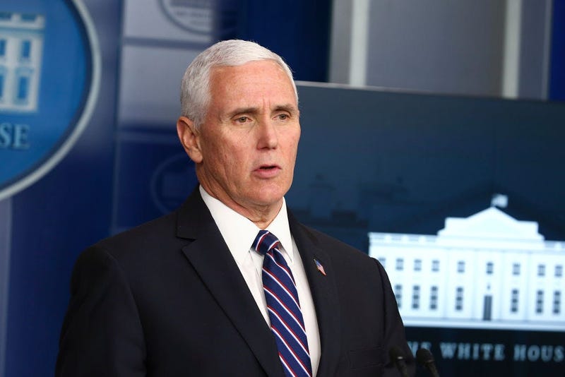 WASHINGTON, DC - APRIL 19: U.S. Vice President Mike Pence speaks at the daily coronavirus briefing at the White House on April 19, 2020 in Washington, DC.