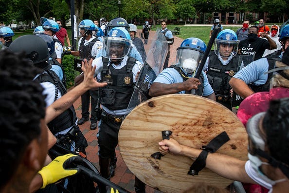 Protesters clash with Police Washington DC