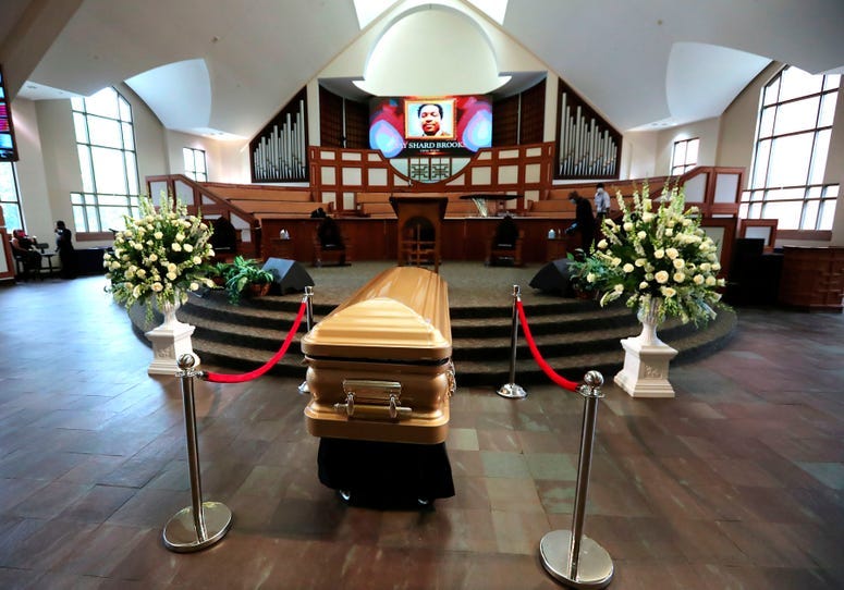 Rayshard Brooks was laid to rest in a gold casket
