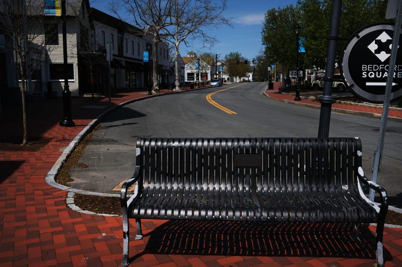A main shopping street of closed stores in this affluent community remains mostly empty of pedestrians on May 05, 2020 in Westport, Connecticut.