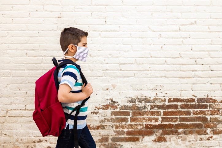 Kids heading to class during coronavirus