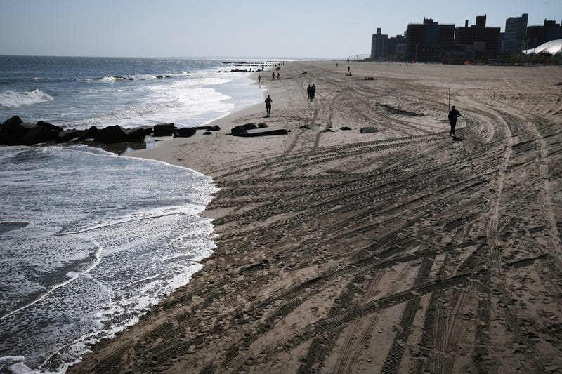 People enjoy a spring afternoon at Brooklyn's Coney Island on May 21, 2020 in New York City. 