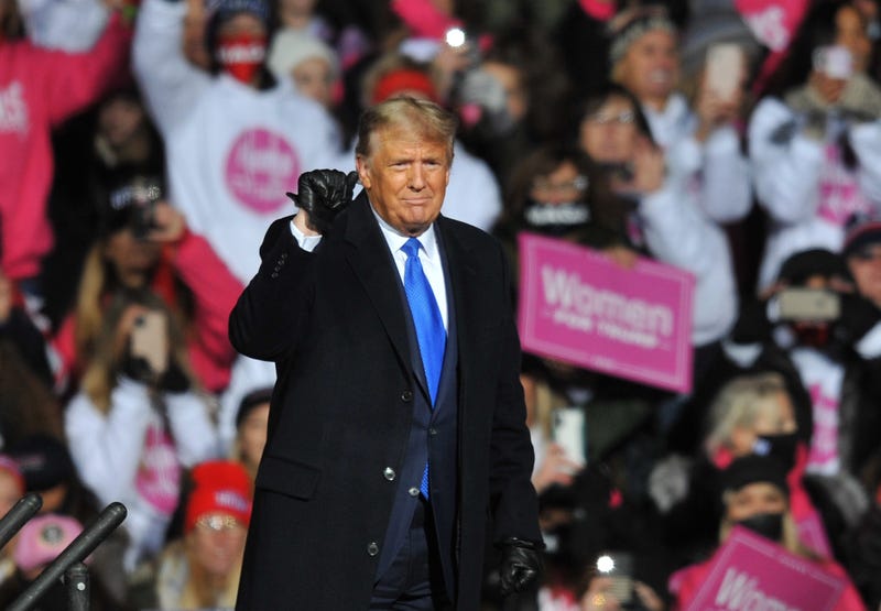 US President Donald Trump speaks during a campaign rally on October 27, 2020 in Omaha, Nebraska.