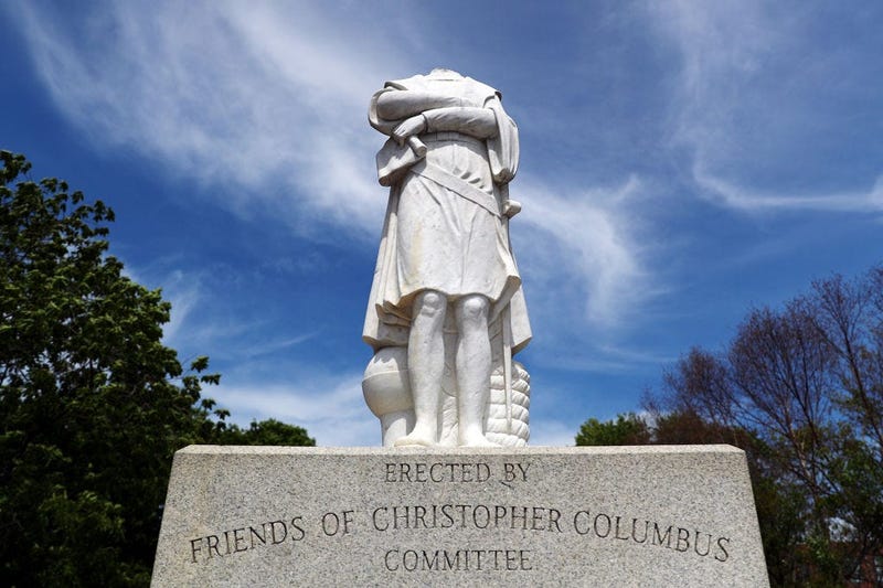 Headless Columbus Statue
