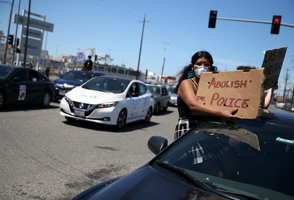 Abolish the police sign Oakland