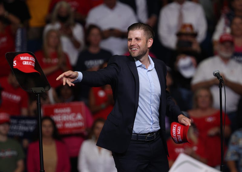 Eric Trump, Donald Trump's son, attends a MAGA rally