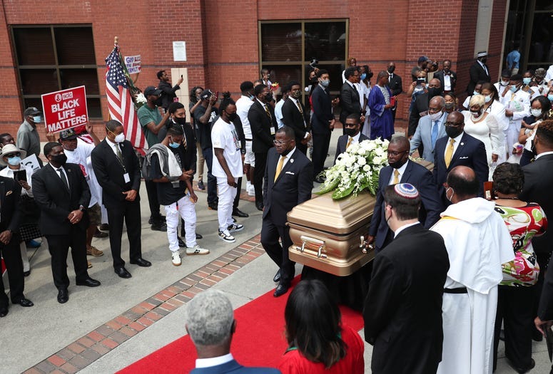The Rayshard Brooks funeral processional exits Ebenezer Baptist Church