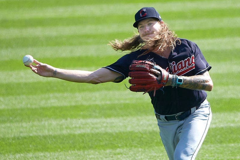 CLEVELAND, OHIO - JULY 04: In this handout image provided by the Cleveland Indians, Mike Clevinger #52 of the Cleveland Indians throws during a summer workout in preparation for a shortened MLB season due to the coronavirus (COVID-19) pandemic at Progress
