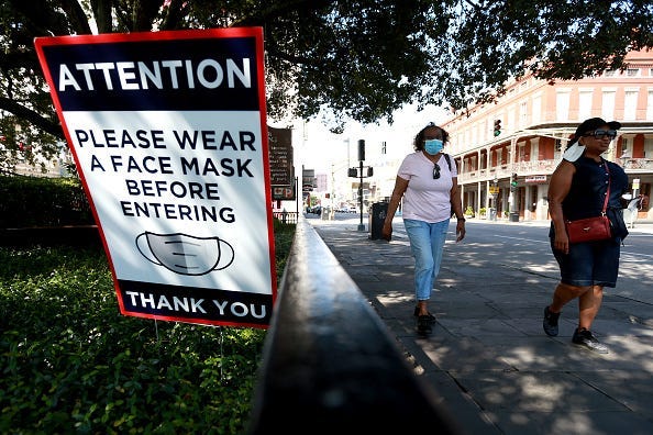 Coronavirus mask sign