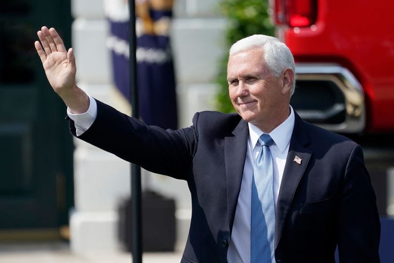 JULY 16: U.S. Vice President Mike Pence waves as he arrives for a speech by President Donald Trump on the South Lawn of the White House on July 16, 2020 in Washington, DC
