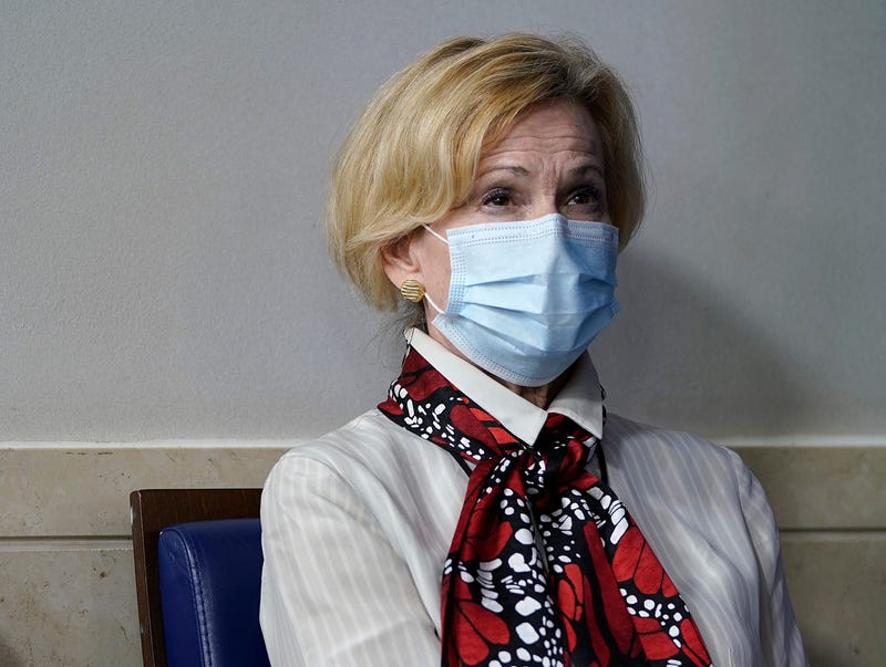 White House coronavirus task force coordinator Dr. Deborah Birx listens to U.S. President Donald Trump speak during a news conference about his administration's response to the ongoing coronavirus pandemic at the White House on July 23, 2020.