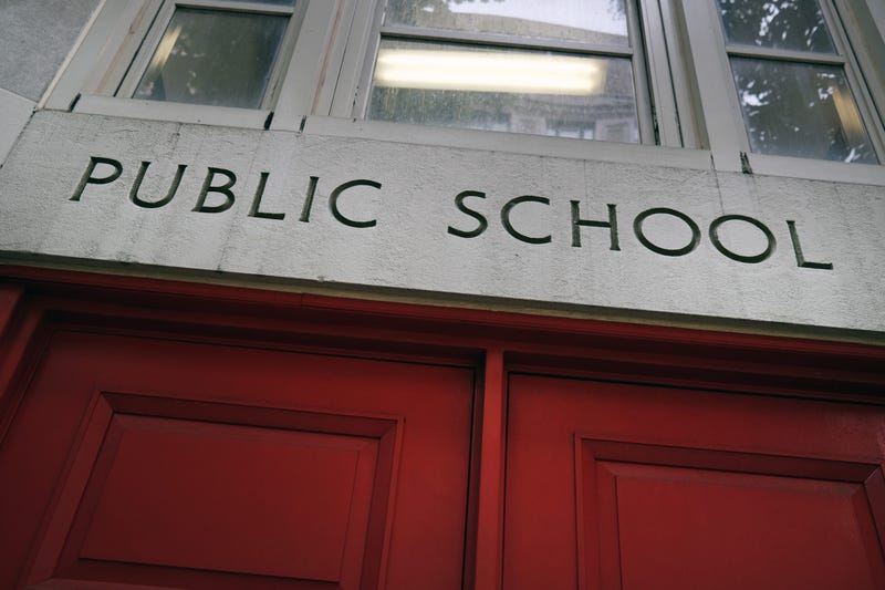 A public school stands on the Upper East Side on August 07, 2020 in the Manhattan borough of New York City.