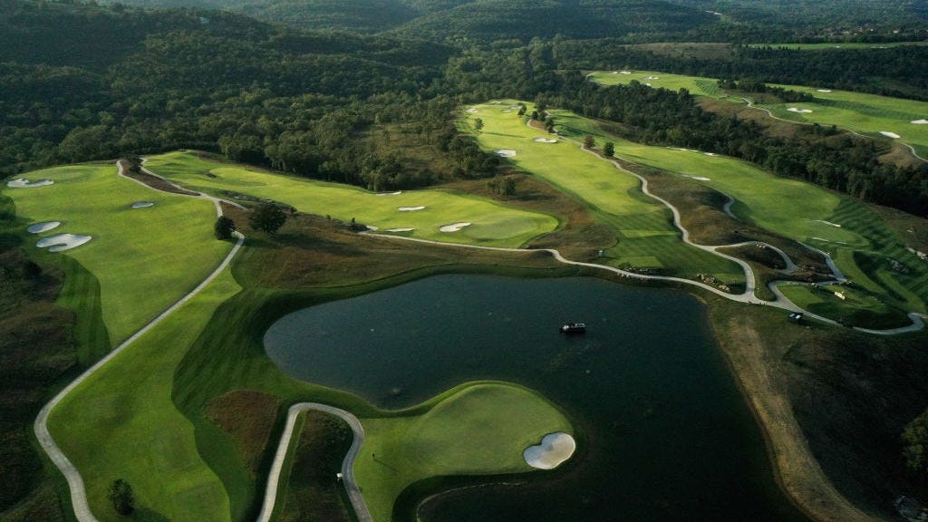 PICS: Tiger Woods' stunning new golf course in Missouri unveiled to national TV audience