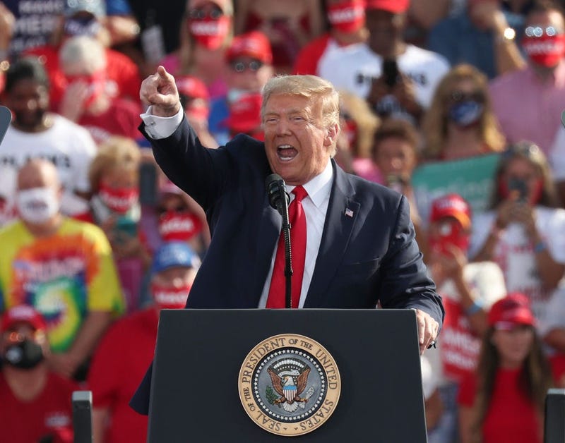 President Donald Trump at a campaign rally in Ocala October 16, 2020.