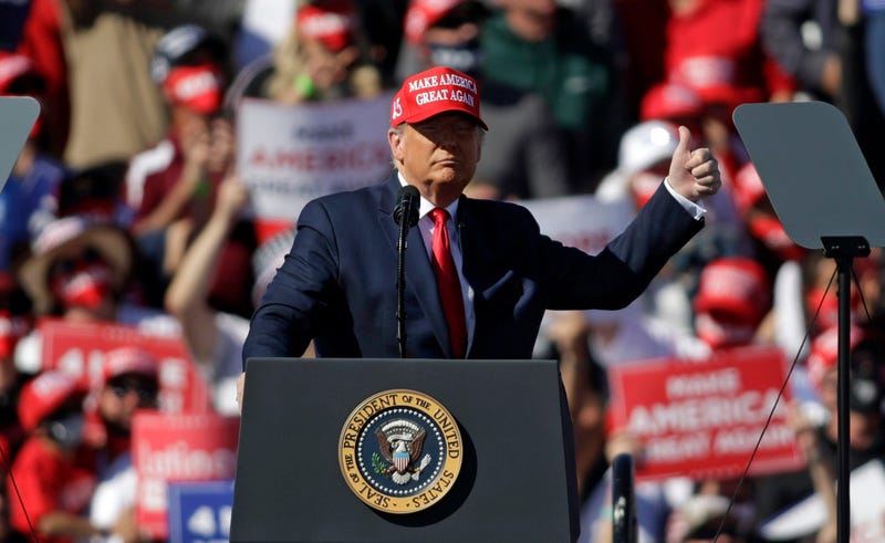 U.S. President Donald Trump speaks during a campaign rally on October 28, 2020 in Bullhead City, Arizona.