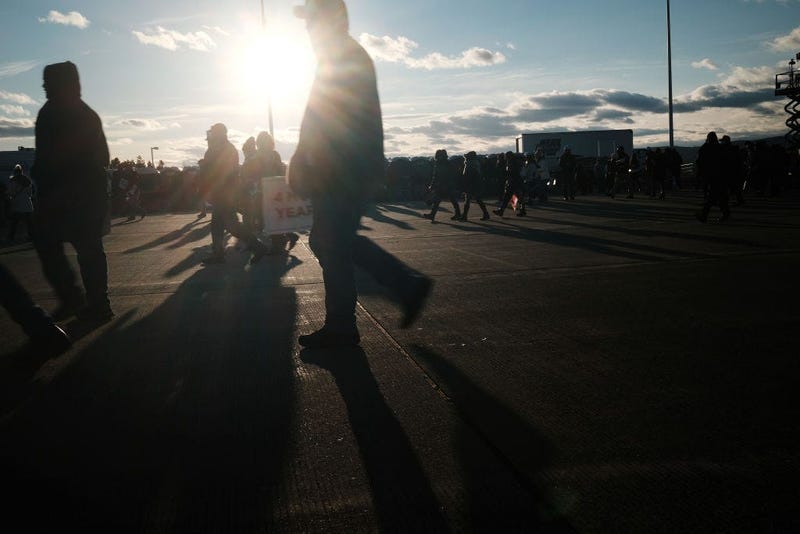 AVOCA, PENNSYLVANIA - NOVEMBER 02: People attend a President Donald Trump rally on November 02, 2020 in Avoca, Pennsylvania. Donald Trump is crossing the crucial state of Pennsylvania in the last days of campaigning before Americans go to the polls 