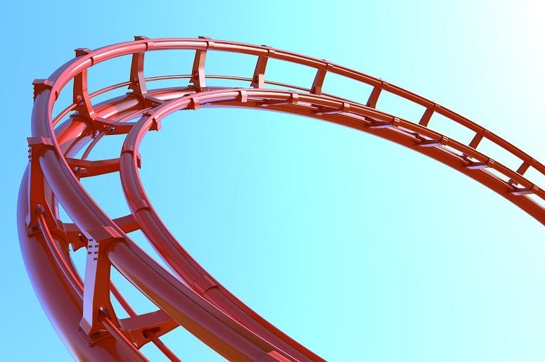 Roller coaster at an amusement park