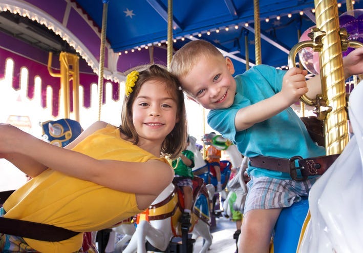 Kids at a theme Park