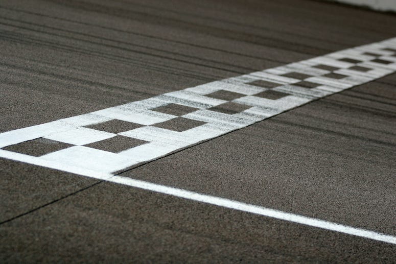 Race Track, Starting Line, Finishing Line, Tire Marks