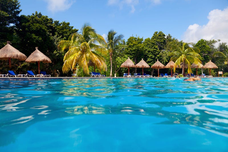 tropical pool in the Riviera Maya