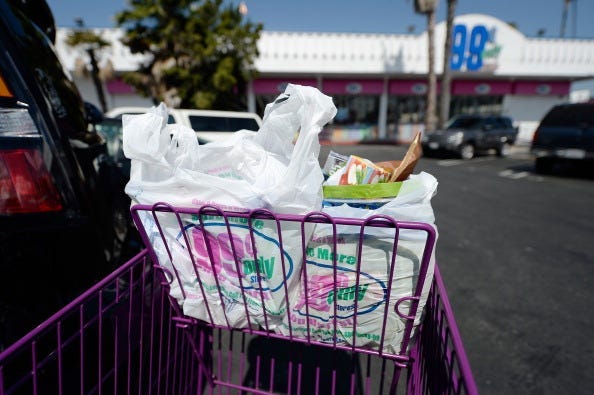 Plastic grocery bags
