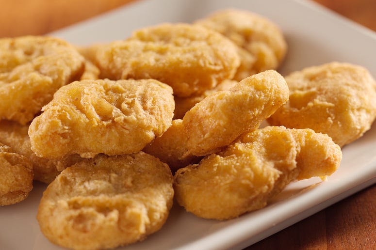Chicken Nuggets, Plate, Crispy, Pile