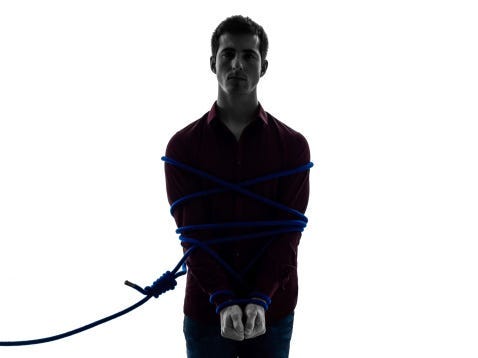Guy Tied Up With Rope