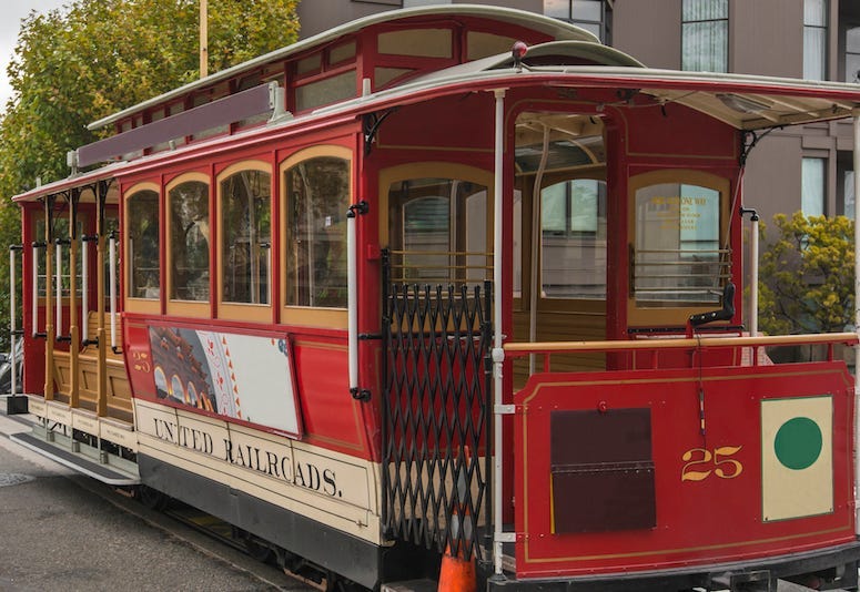 Cable Car, Trolley, Red, Street, San Francisco