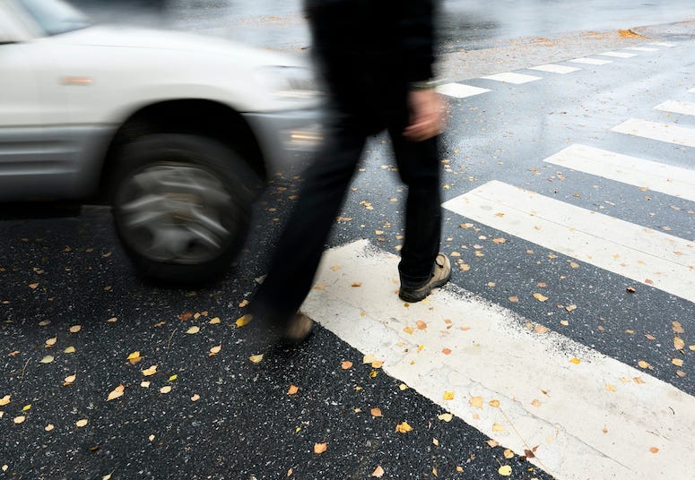 Car, Driving, Crosswalk, Pedestrian, Crash, Hit