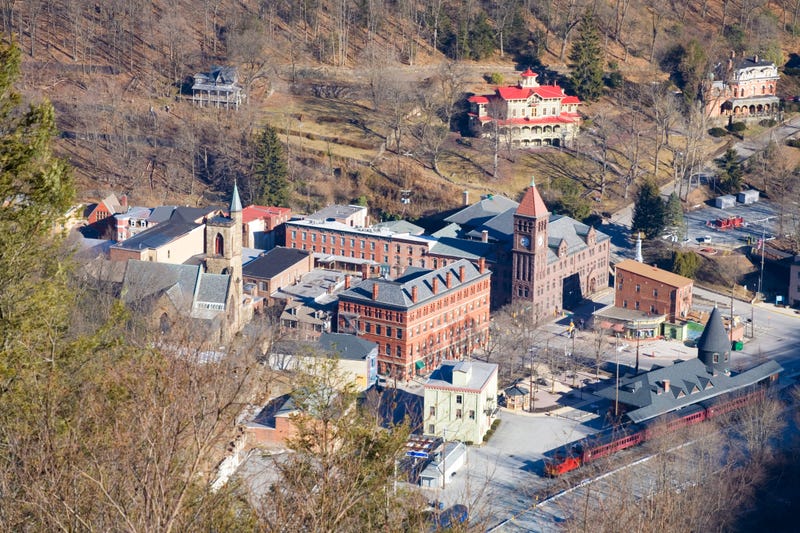The borough of Jim Thorpe, Pa. from the top of Flagstaff Mountain