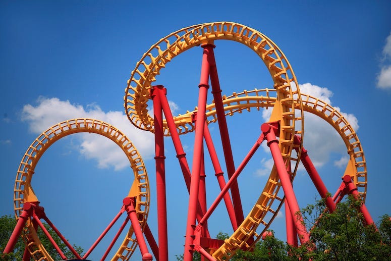Looping Roller Coaster, Amusement Park, Theme Park