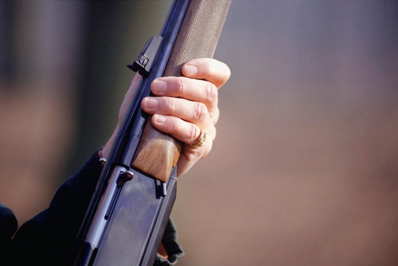 Shotgun, Holding, Mid-Section, Hand