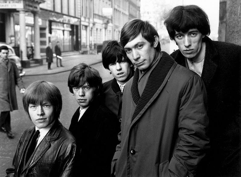 The Rolling Stones in London. From left to right, Brian Jones (1942 - 1969), Mick Jagger, Keith Richards, Charlie Watts and Bill Wyman. 