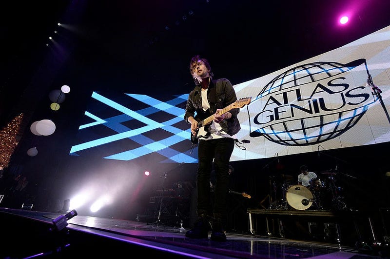 LOS ANGELES, CA - DECEMBER 08: Musician Keith Jeffery of Atlas Genius performs onstage during The 24th Annual KROQ Almost Acoustic Christmas at The Shrine Auditorium on December 8, 2013 in Los Angeles, California. (Photo by Kevin Winter/Getty Images for R