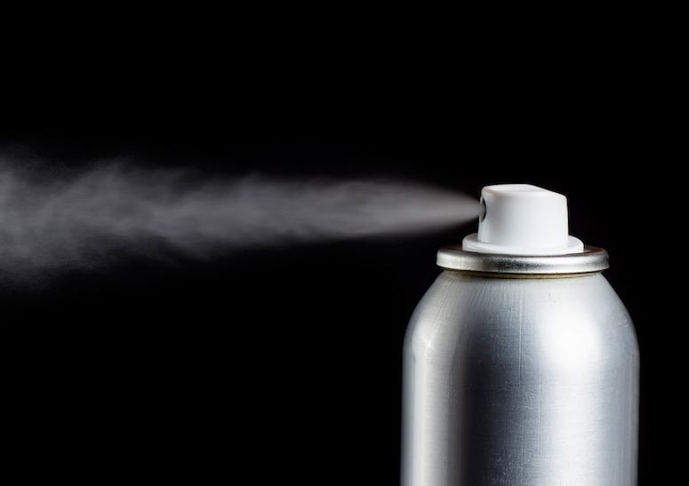 Aerosol Spray, Can, Black Background