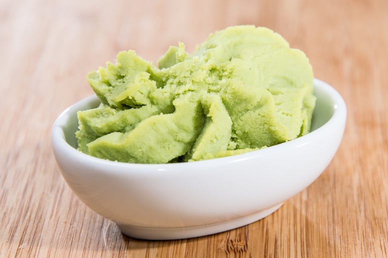 Wasabi, Bowl, Wooden Table